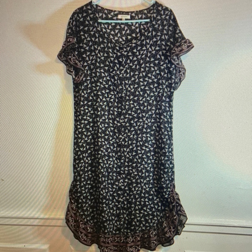 Black & floral Ruffled Dress